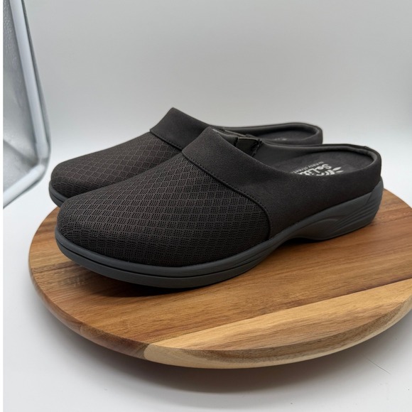 easy street Shoes - Easy Street SoLite Lite n Up Mules Women's 7.5 WW Dark Gray Comfort Clogs 0924